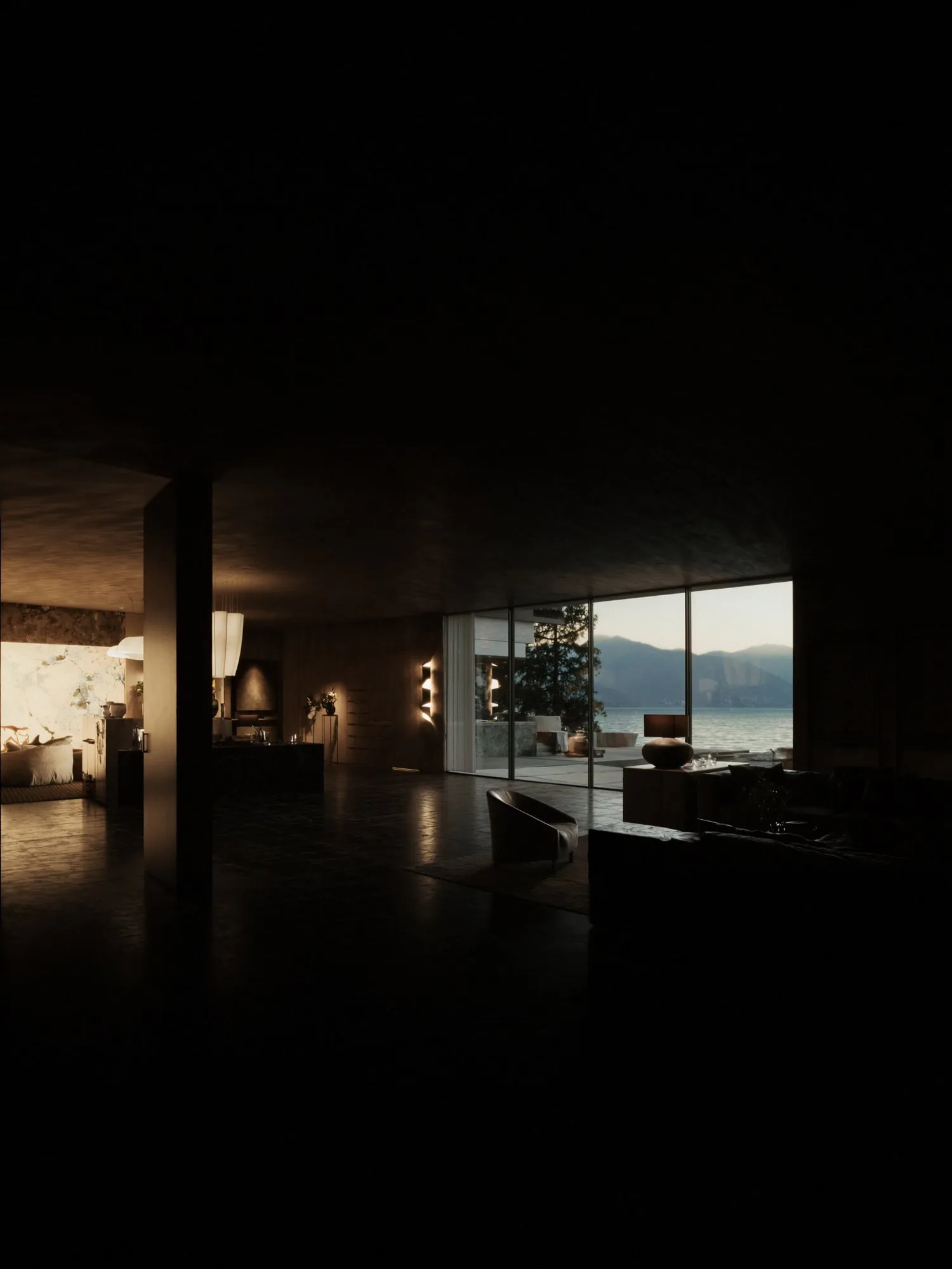 Residential living space with integrated smart home automation